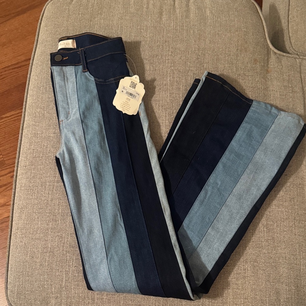 Altar'd State Two-Tone Blue Flare Jeans